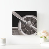 Flugzeugpropellerschließung Quadratische Wanduhr (Zuhause)