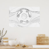 Flugzeugpropellerskizze Poster (Küche)