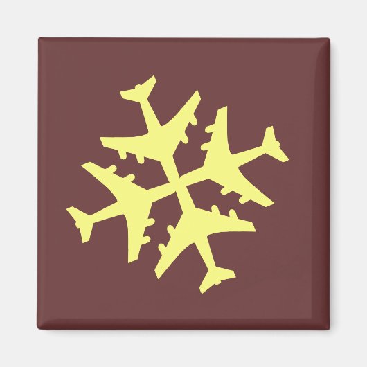 Flugzeugschneeflocke Magnet (Vorne)