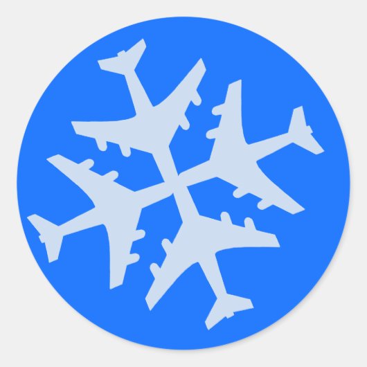 Flugzeugschneeflocke Runder Aufkleber (Vorderseite)