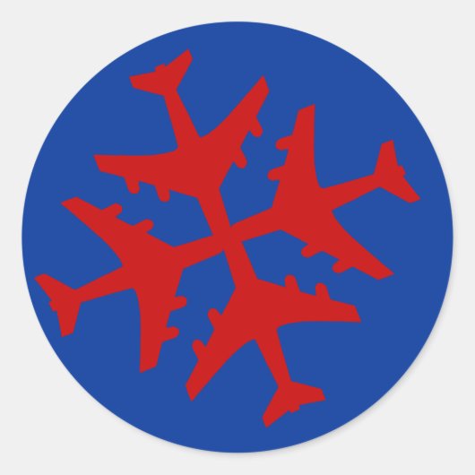Flugzeugschneeflocke Runder Aufkleber (Vorderseite)