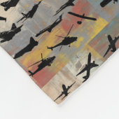 Flugzeugsilhouette Fleecedecke (Ecke)