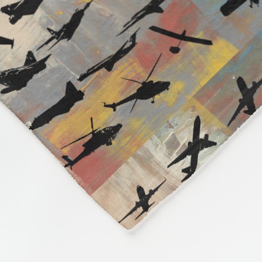 Flugzeugsilhouette Fleecedecke (Ecke)