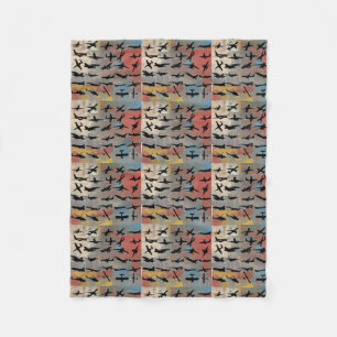 Flugzeugsilhouette Fleecedecke