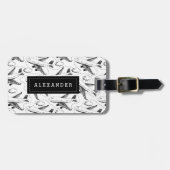 Flugzeugskizze Personalisiert Gepäckanhänger (Vorderseite horizontal)