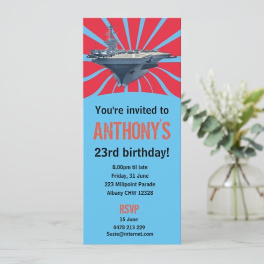 Flugzeugträger Einladung (Stehend Vorderseite)