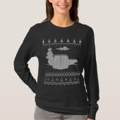 Flugzeugträger Ugly Christmas Sweater Design T-Shirt (Vorderseite)
