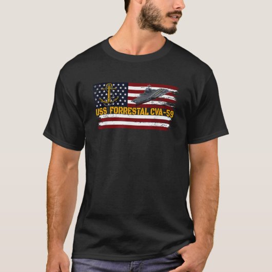 Flugzeugträger USS Forrestal CVA 59 Veteran Day T-Shirt (Vorderseite)