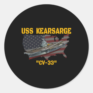 Flugzeugträger Uss Kearsarge Cv-33 Veteran Day F Runder Aufkleber