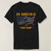 Flugzeugträger USS Ranger CVA-61 Veterans Day T-Shirt (Design vorne)