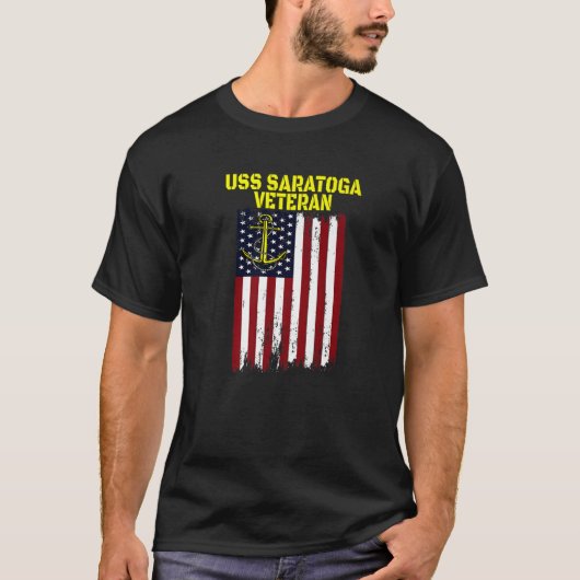 Flugzeugträger USS Saratoga CV-60 CVA-60 Veteran T-Shirt (Vorderseite)