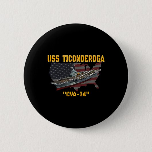 Flugzeugträger Uss Ticonabweicha Cva-14 Veteranen  Button (Vorderseite)