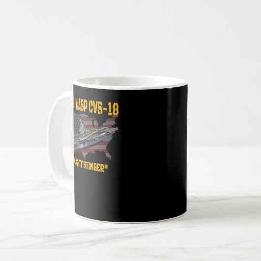 Flugzeugträger USS Wasp CVS18 Veterans Day Fathe Kaffeetasse (Vorderseite Links)