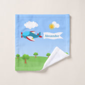 Flugzeugtransparent-Junge Badhandtuch Set (Waschlappen)