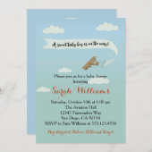 Flugzeugtransport Babydusche Einladung (Vorne/Hinten)