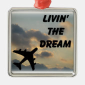 Flugzeugverzierung Silbernes Ornament (Vorne)