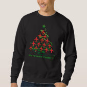 Flugzeugweihnachtsbaum und Familienname, Minimalis Sweatshirt (Vorderseite)