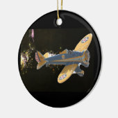 Flugzeugweihnachtsverzierung Keramik Ornament (Links)