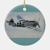 Flugzeugweihnachtsverzierung Keramik Ornament (Hinten)