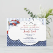 Flugzeugwolke 1 Kinderdusche Einladung (Stehend Vorderseite)