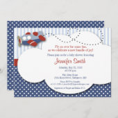 Flugzeugwolke 1 Kinderdusche Einladung (Vorne/Hinten)