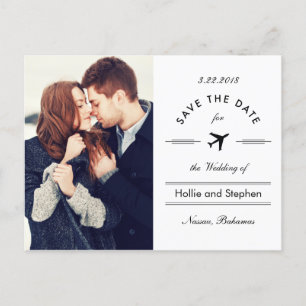 Flugziel Datum Hochzeitspostkarte Ankündigungspostkarte