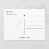 Flugziel Datum Hochzeitspostkarte Ankündigungspostkarte (Rückseite)