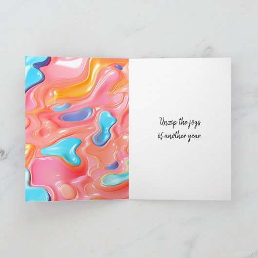 Fluid Abstract Design mit Zipper für den Geburtsta Karte (Innenseite)