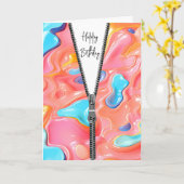 Fluid Abstract Design mit Zipper für den Geburtsta Karte (Gelbe Blume)