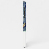 Fluid Abstrakt Alcohol Ink Gold Navy Glitzern iPhone Hülle (Linke Seite)