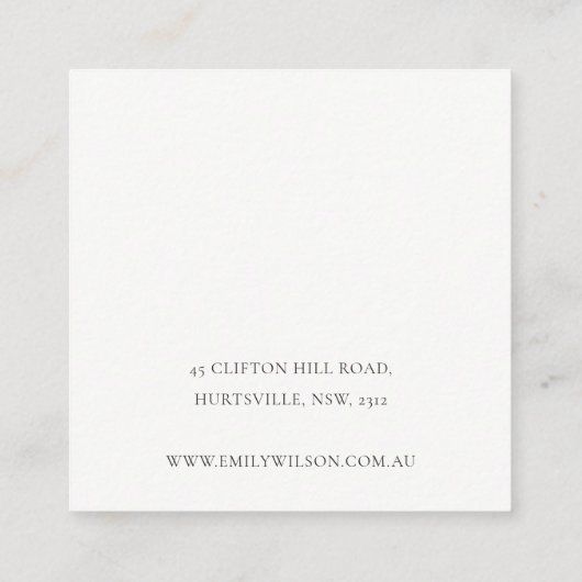 Fluid Abstrakt Gold Navy Glitzer Necklace Display Quadratische Visitenkarte (Rückseite)