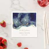 Fluid Abstrakt Ink Gold Navy Glitzer Brautparty Serviette (Beispiel)