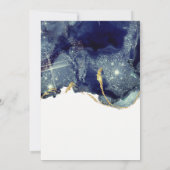 Fluid Abstrakt Navy Glitzer Brautparty einladen Dankeskarte (Rückseite)