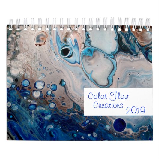 Fluid Acrylic Abstrakt Paintings Moderne Kalender (Titelbild)