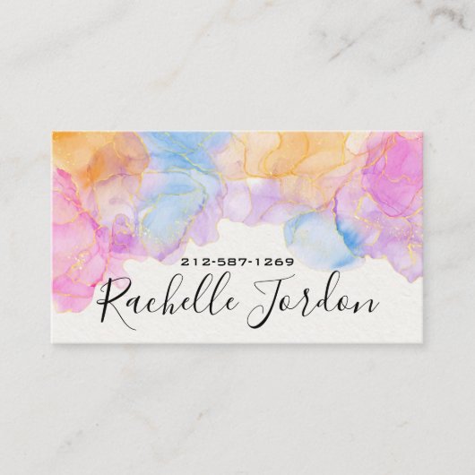 Fluid Alcohol Ink Business Card Visitenkarte (Vorderseite)