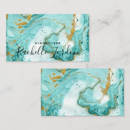 Fluid Alcohol Ink Business Card Visitenkarte (Vorne/Hinten)