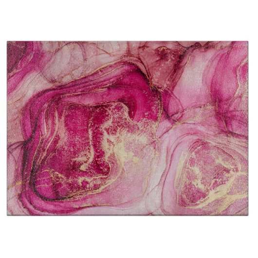 Fluid Alcohol Ink Cutting Board Schneidebrett (Vorderseite)