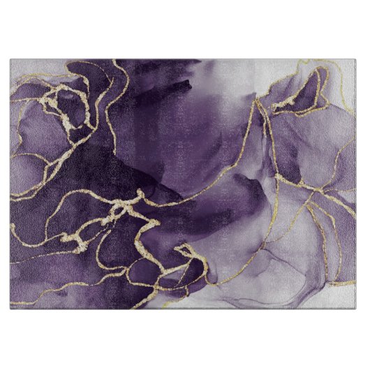 Fluid Alcohol Ink Cutting Board Schneidebrett (Vorderseite)