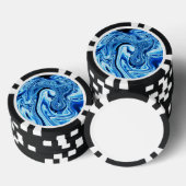 Fluid art 09,blau pokerchips (Stapel)