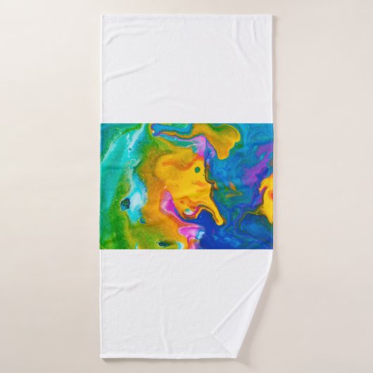 Fluid Art. Abstrakter farbiger Hintergrund, Tapete Badehandtuch (Badehandtuch)