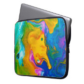 Fluid Art. Abstrakter farbiger Hintergrund, Tapete Laptopschutzhülle (Vorderseite Links)