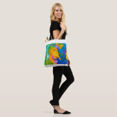 Fluid Art. Abstrakter farbiger Hintergrund, Tapete Tasche (Am Model)