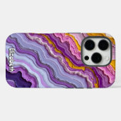 Fluid Art Amethyst und Gold Case-Mate iPhone Hülle (Rückseite (Horizontal))