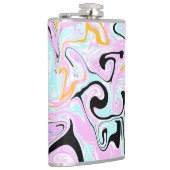 Fluid Art Cotton Candy Pink, Aquamarin, Schwarz un Flachmann (Rechts)