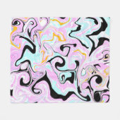 Fluid Art Cotton Candy Pink, Aquamarin, Schwarz un Fleecedecke (Vorderseite (Horizontal))