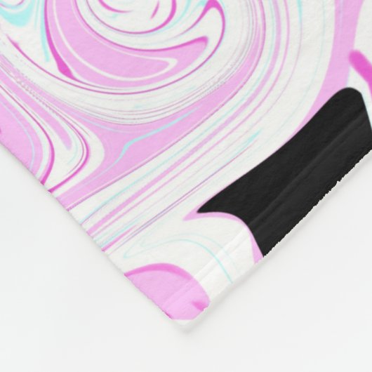 Fluid Art Cotton Candy Pink, Aquamarin, Schwarz un Fleecedecke (Ecke)