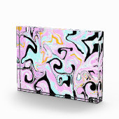 Fluid Art Cotton Candy Pink, Aquamarin, Schwarz un Fotoblock (Rechts)