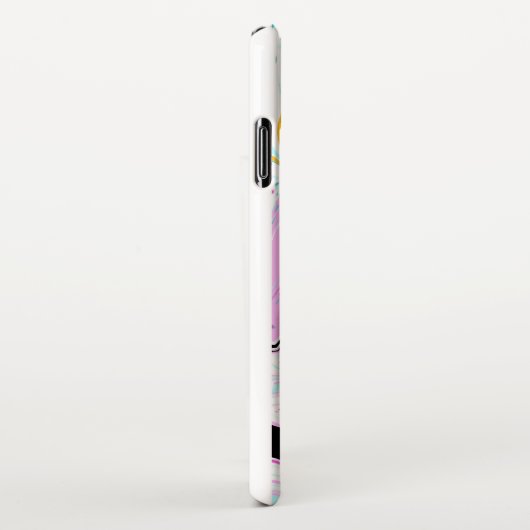 Fluid Art Cotton Candy Pink, Aquamarin, Schwarz un iPhone Hülle (Rechte Seite)