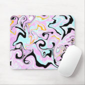Fluid Art Cotton Candy Pink, Aquamarin, Schwarz un Mousepad (Mit Mouse)