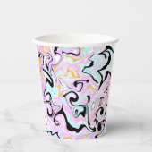 Fluid Art Cotton Candy Pink, Aquamarin, Schwarz un Pappbecher (Vorderseite)